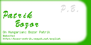 patrik bozor business card